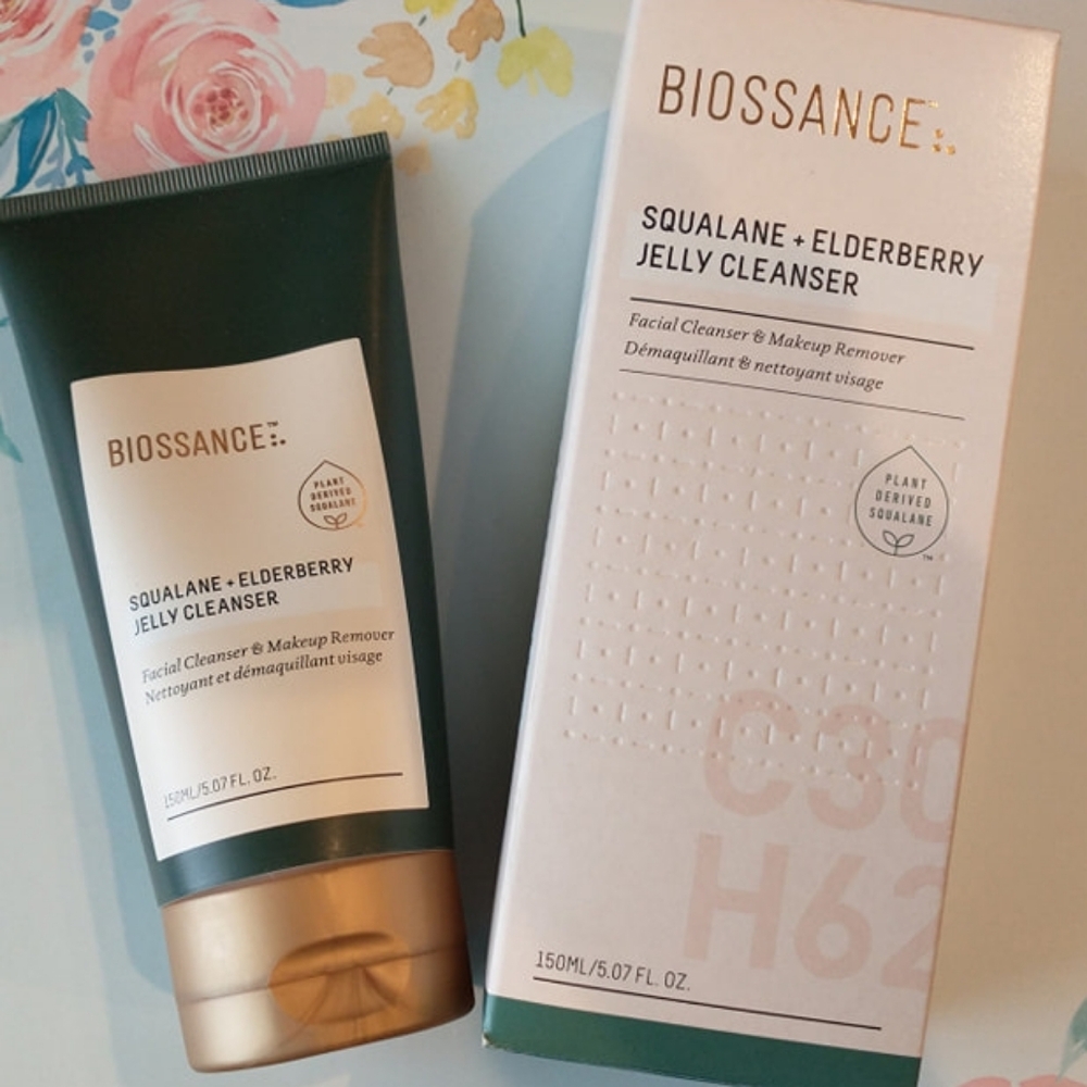 Biossance Squalane + Elderberry Jelly Facial  Cleanser And Makeup Remover
